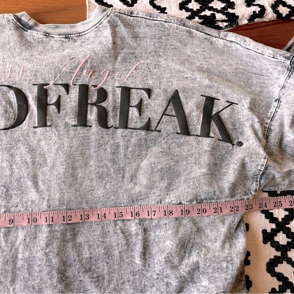 Spirit Jersey Gray Crop Crew Long Sleeve Shirt Chris Angel Mindfreak Large L - Picture 6 of 7